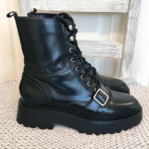 Mix No. 6 Ariee Moto Combat Boot Black